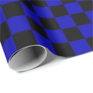 Whitepaper zu Schwarz-Blau-Karos Geschenkpapier