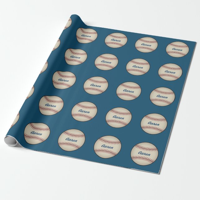 Whitepaper zum Thema personalisierte Sportbaseball Geschenkpapier (Ungerollt)