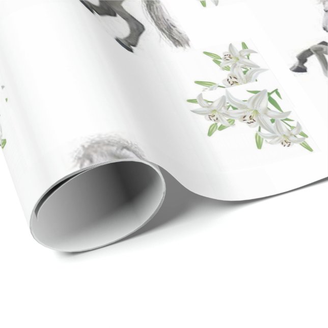 Whitepaper zum Umschlag von Pferden Geschenkpapier (Rolleneckpunkt)
