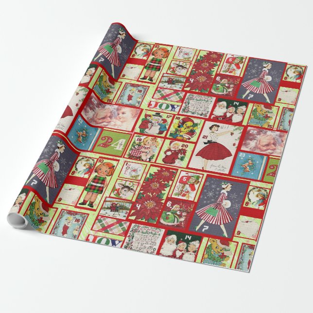 Whitepaper zum Vintagen Adventkalender Geschenkpapier (Ungerollt)