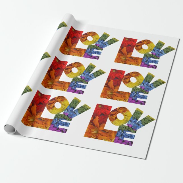 Whitepaper zur Liebe von Blumenblättern Geschenkpapier (Ungerollt)