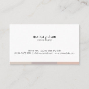 Whiter Brown pink stripe rück Minimal cute card Visitenkarte