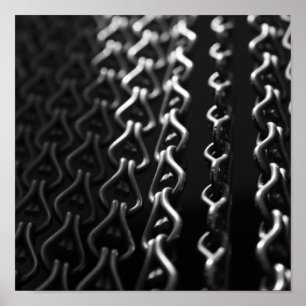 Whiter Metallic curtain black and Poster