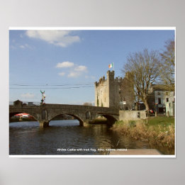 Whites Castle Athy und irische Trikolore Poster
