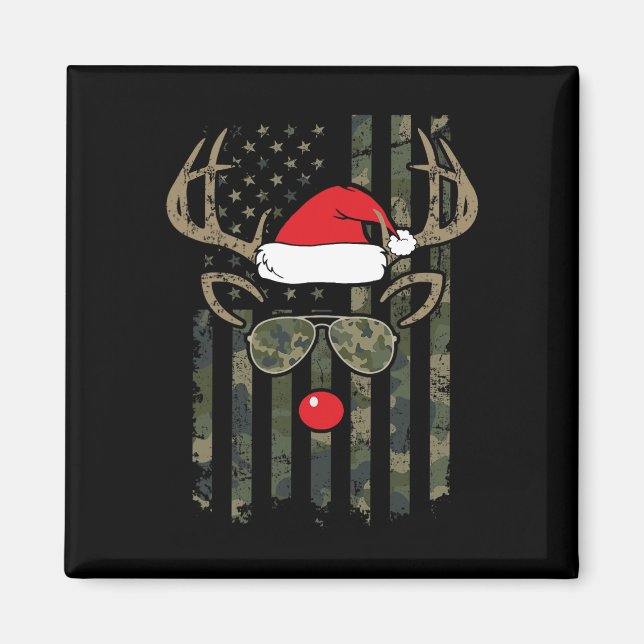 Whitetail Buck Bow Hunter Camouflage Funny Deer Ju Magnet (Vorne)
