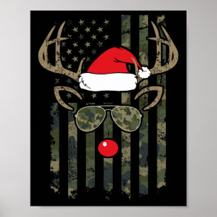 Whitetail Buck Bow Hunter Camouflage Funny Deer Ju Poster