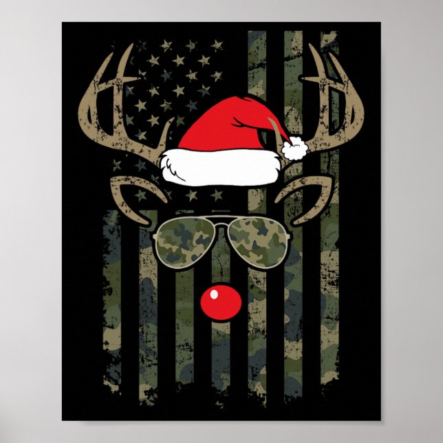 Whitetail Buck Bow Hunter Camouflage Funny Deer Ju Poster (Vorne)