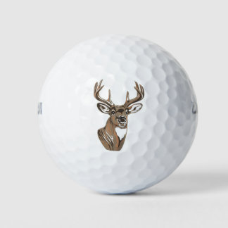 Whitetail Buck Deer Head Golfball