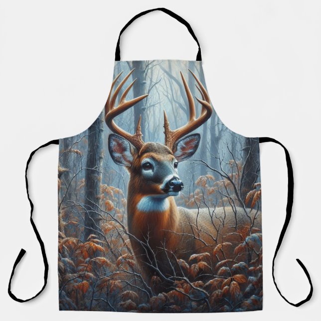 Whitetail Buck Deer im Wald Schürze (Vorderseite)