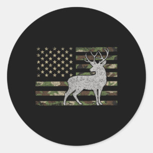 Whitetail Buck Deer Jagd American Camouflage Us Runder Aufkleber
