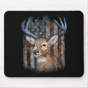 Whitetail Buck Deer Jagd amerikanische Flagge Buck Mousepad