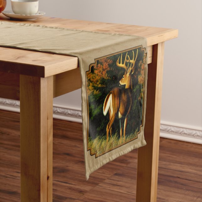 Whitetail Buck Deer Jagdtan Mittelgroßer Tischläufer (Beispiel)