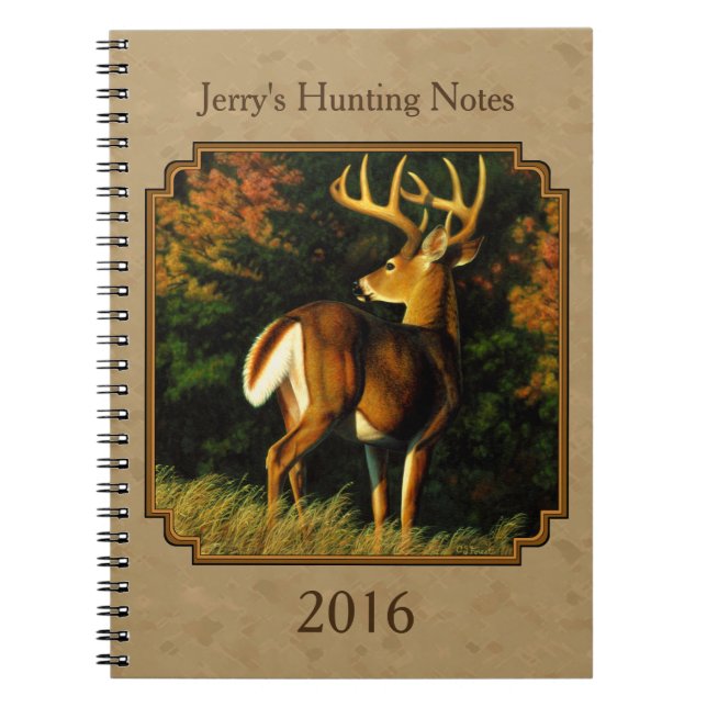 Whitetail Buck Deer Jagdtan Notizblock (Vorderseite)