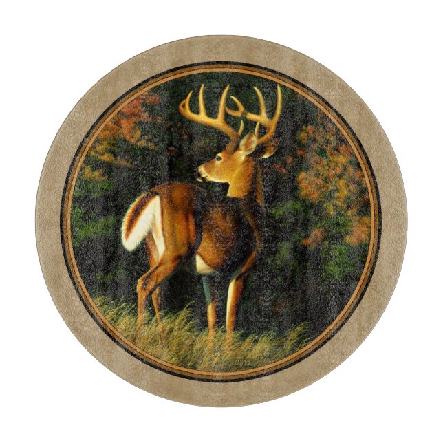 Whitetail Buck Deer Jagdtan Schneidebrett (Vorderseite)