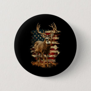 Whitetail Buck Deer Jagen 4. Juli US-amerikanische Button