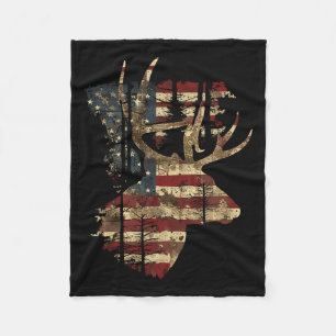 Whitetail Buck Deer Jagen 4. Juli US-amerikanische Fleecedecke