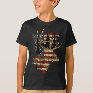 Whitetail Buck Deer Jagen 4. Juli US-amerikanische T-Shirt