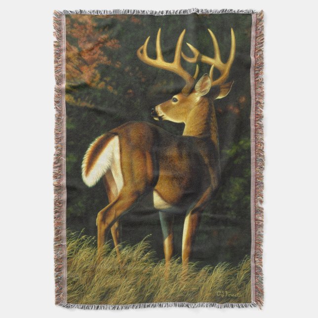 Whitetail Buck Deer Junting Decke (Vorderseite Vertikal)