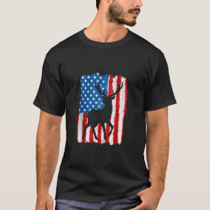 Whitetail Buck Deer Junting Hunter American Usa Fl T-Shirt