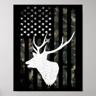 Whitetail Buck Deer Junting Shirt American Vintag Poster