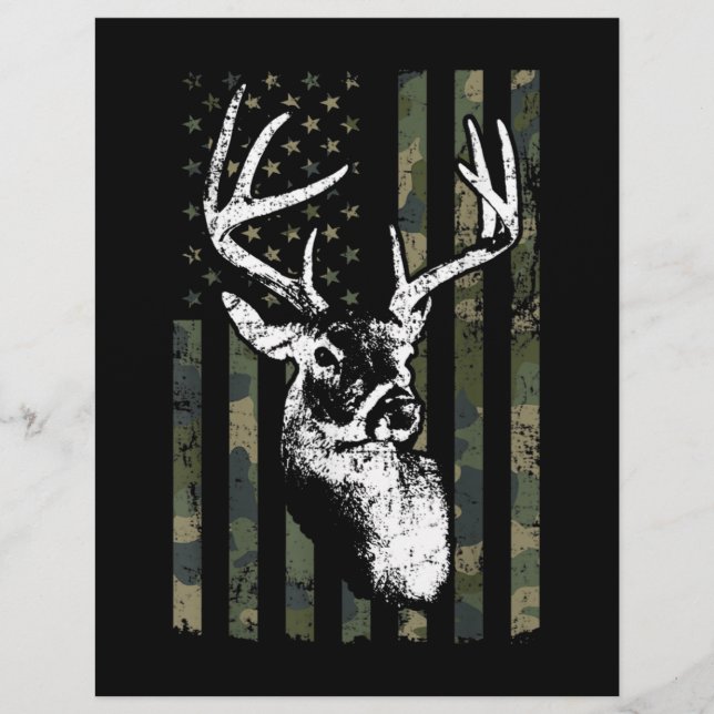 Whitetail Buck Deer Junting USA Camouflage America Briefbogen (Vorderseite)