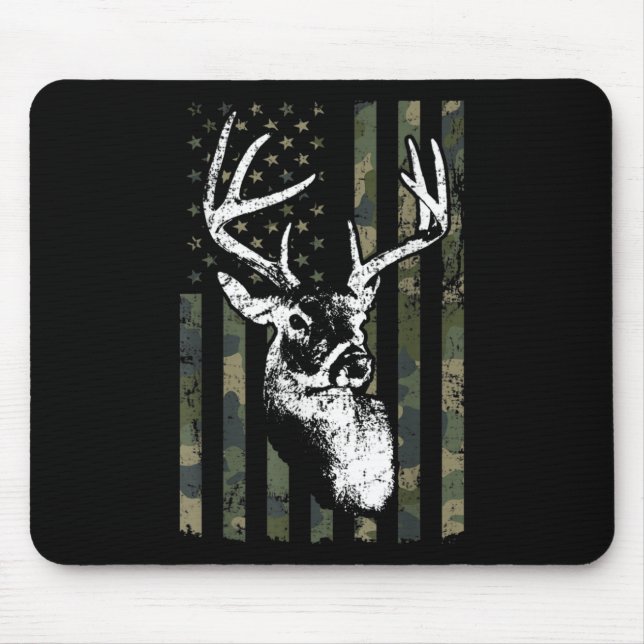 Whitetail Buck Deer Junting USA Camouflage America Mousepad (Vorne)