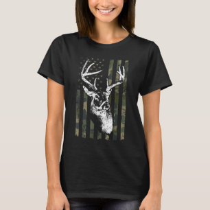 Whitetail Buck Deer Junting USA Camouflage America T-Shirt