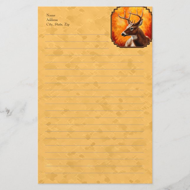 Whitetail Deer Autumn Gold Briefpapier (Vorderseite)