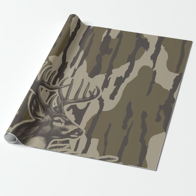 Whitetail Deer Bottomland Camouflage Hirsche Jagd  Geschenkpapier (Ungerollt)