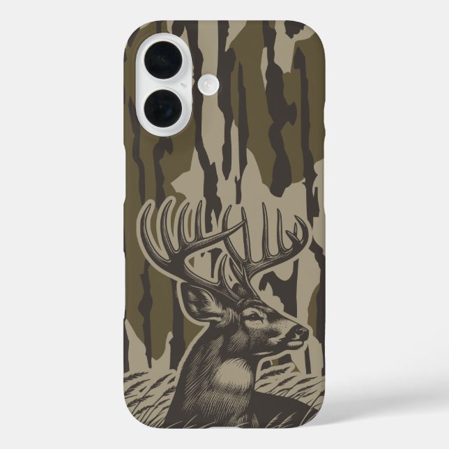 Whitetail Deer Bottomland Camouflage Hirsche Jagd  iPhone 16 Hülle (Rückseite)