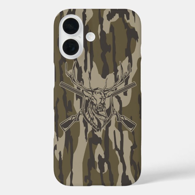 Whitetail Deer Bottomland Camouflage Jagd Rifle Bo iPhone 16 Hülle (Rückseite)