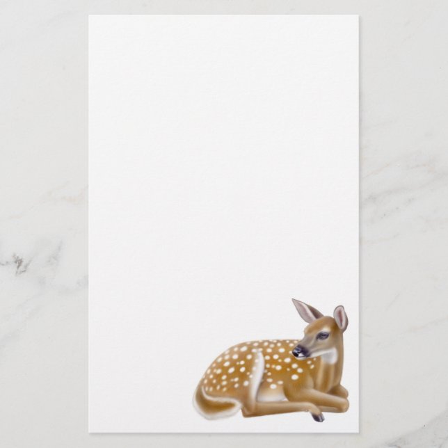 Whitetail Deer Fawn Stationery Briefpapier (Vorderseite)
