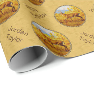 Whitetail Deer Golden Aspen Wood Geschenkpapier