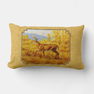 Whitetail Deer Golden Aspen Wood Lendenkissen