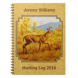 Whitetail Deer Golden Aspen Wood Notizblock