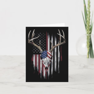 Whitetail Deer Hunter American Flag USA Design Buc Karte