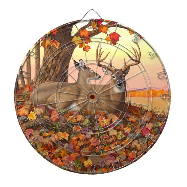 Whitetail Deer im Herbst Herbstfarben in New Engla Dartscheibe (vorne)