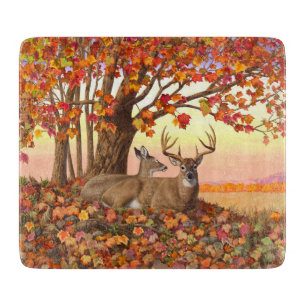 Whitetail Deer im Herbst Herbstfarben in New Engla Schneidebrett