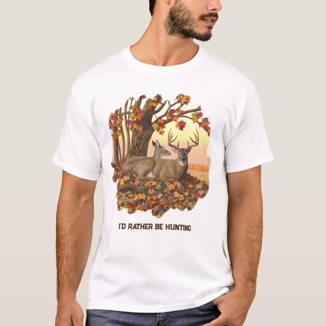 Whitetail Deer im Herbst Herbstfarben in New Engla T-Shirt (Vorderseite)