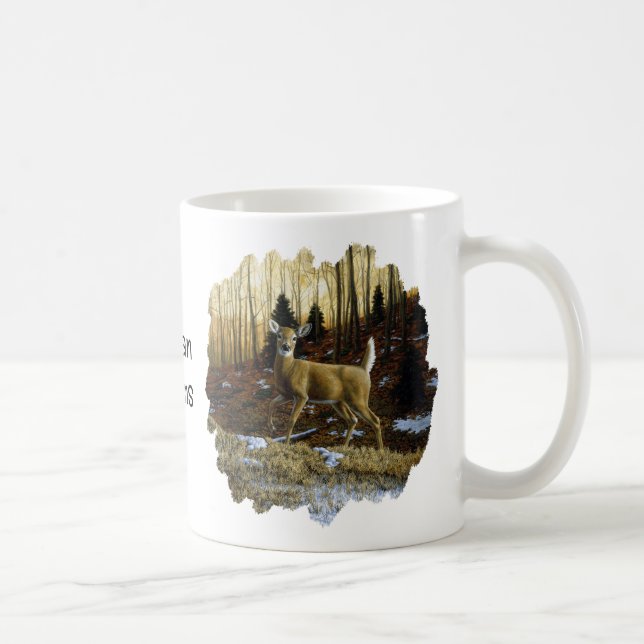 Whitetail Deer im Herbstwald Kaffeetasse (Rechts)