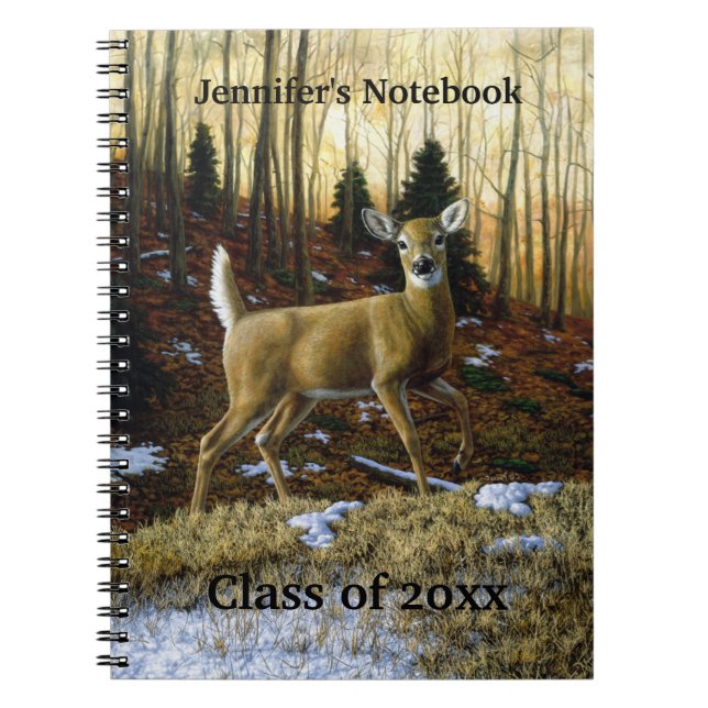 Whitetail Deer im Herbstwald Notizblock (Vorderseite)