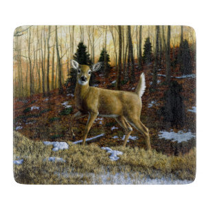 Whitetail Deer im Herbstwald Schneidebrett