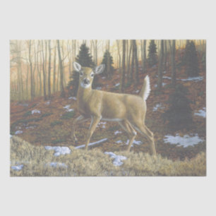 Whitetail Deer im Herbstwald Seidenpapier