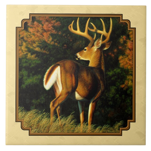 Whitetail Deer Monster Buck Yellow Fliese (Vorderseite)