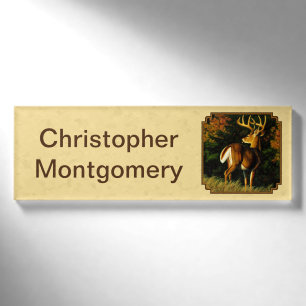 Whitetail Deer Monster Buck Yellow Namenschild