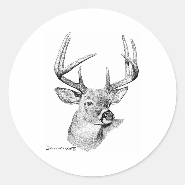 Whitetail Deer Runder Aufkleber (Vorderseite)