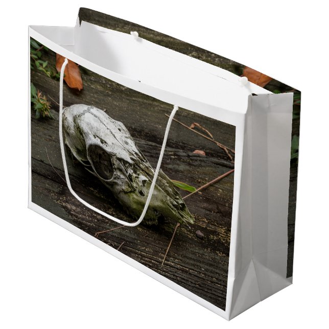 Whitetail Deer Skull Große Geschenktüte (Vorderseite Schrägansicht)