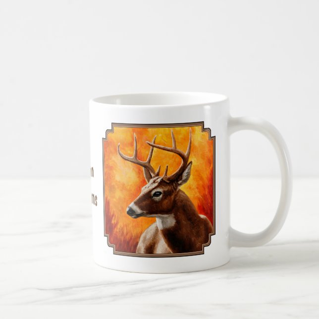 Whitetail Deer Trophy Buck Head Kaffeetasse (Rechts)