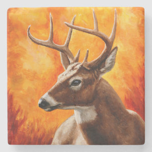 Whitetail Deer Trophy Buck Head Steinuntersetzer