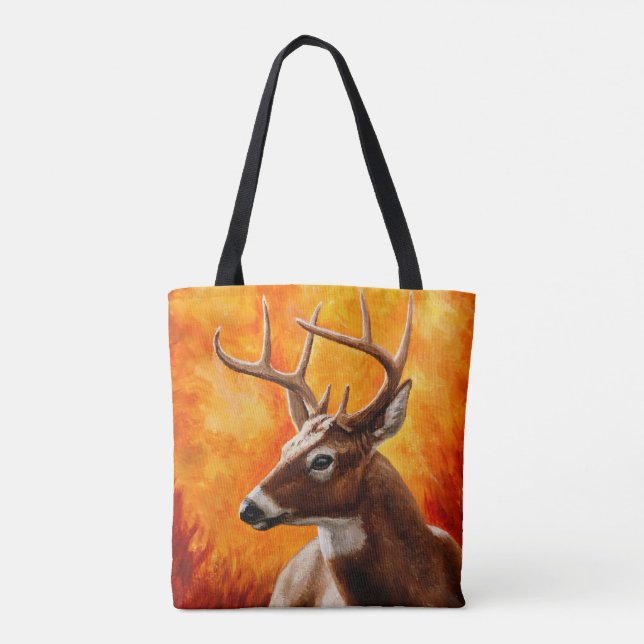 Whitetail Deer Trophy Buck Head Tasche (Rückseite)